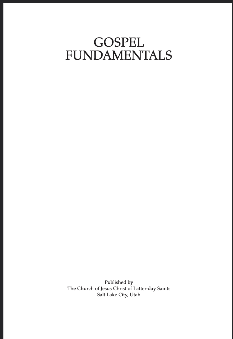 Title page of Gospel Fundamentals